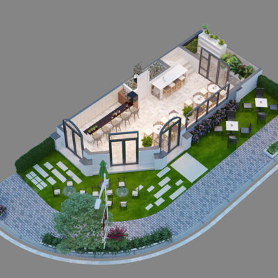 Sơ đồ tầng trệt nhà phố